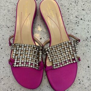 Kate Spade Fuchsia Crystal-Embellished Sandals